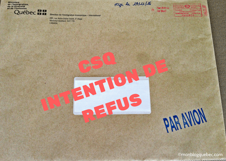 Immigrer Résident Permanent CSQ Intention de refus Immigrer Résident Permanent monblogquebec